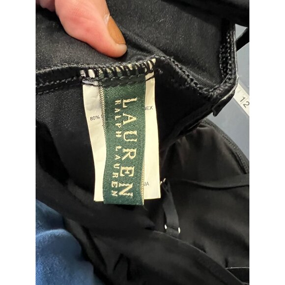 Lauren Ralph Lauren Black Tankini Swimsuit Set Size 10 Beach Tropical Resort - Picture 6 of 10